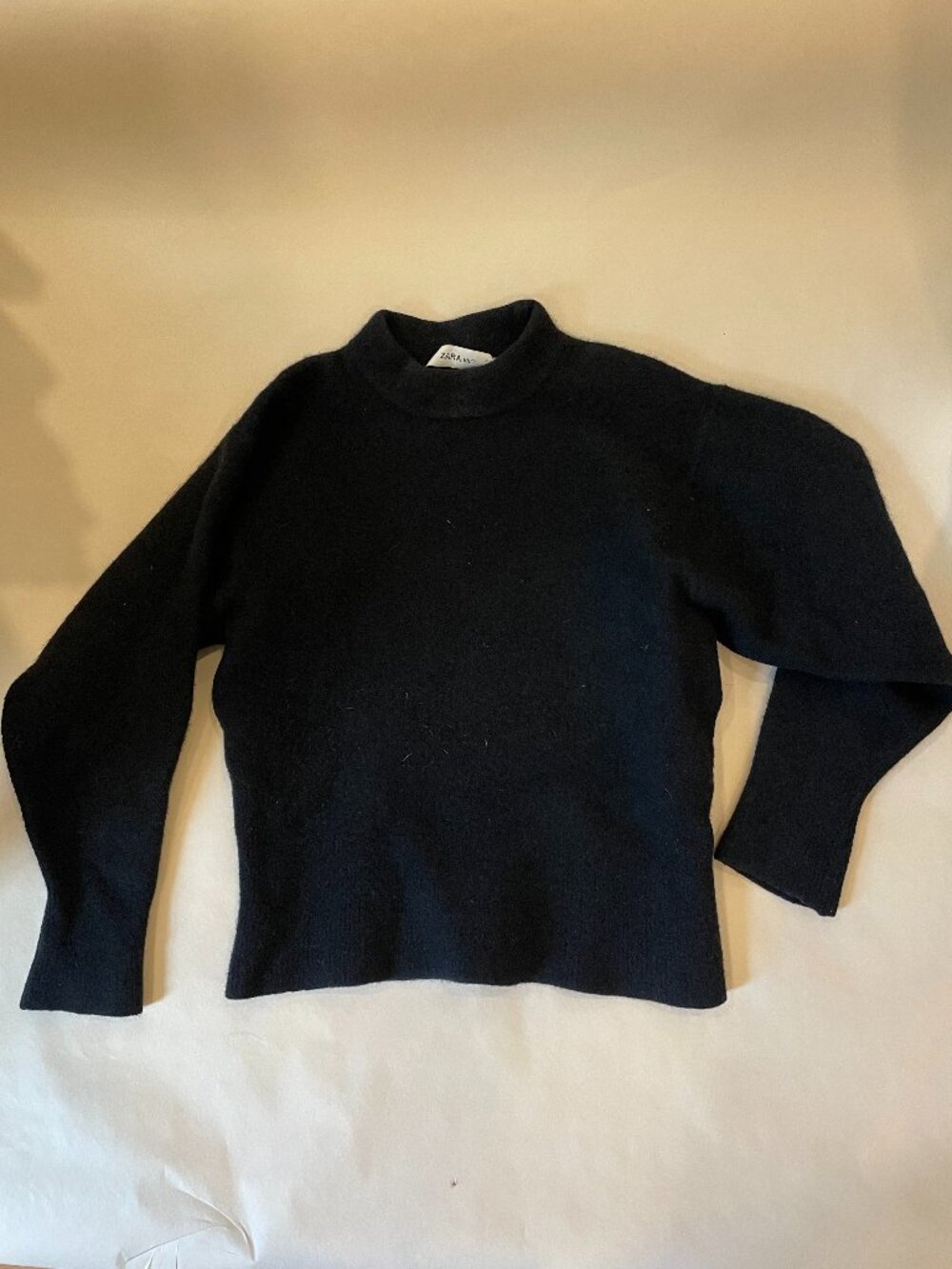 Zara Boiled Wool Black Sweater